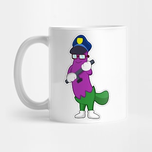 Eggplant as Police officer with Baton Mug